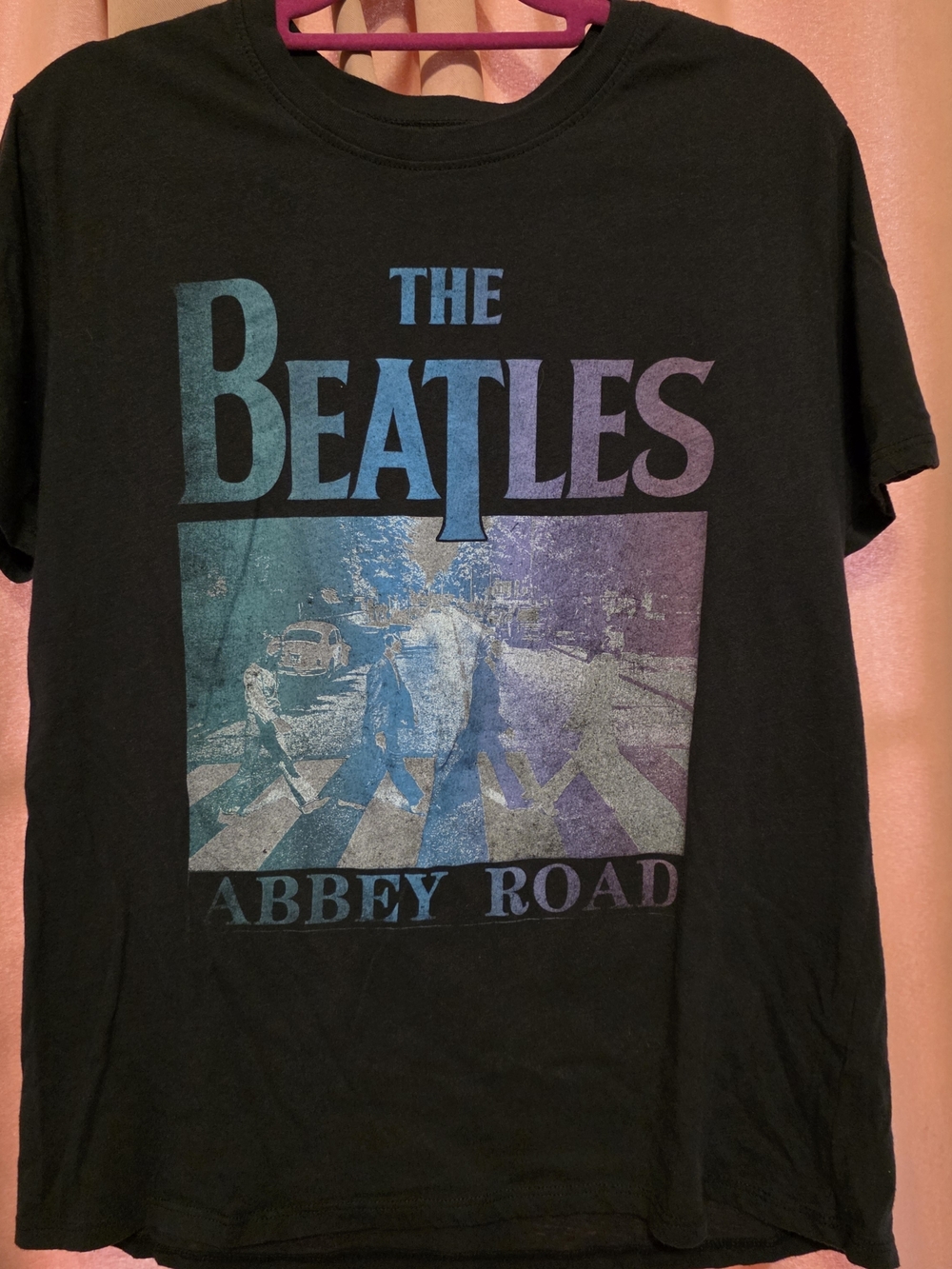 The Beatles Black Abbey Road Gradient Logo Tee